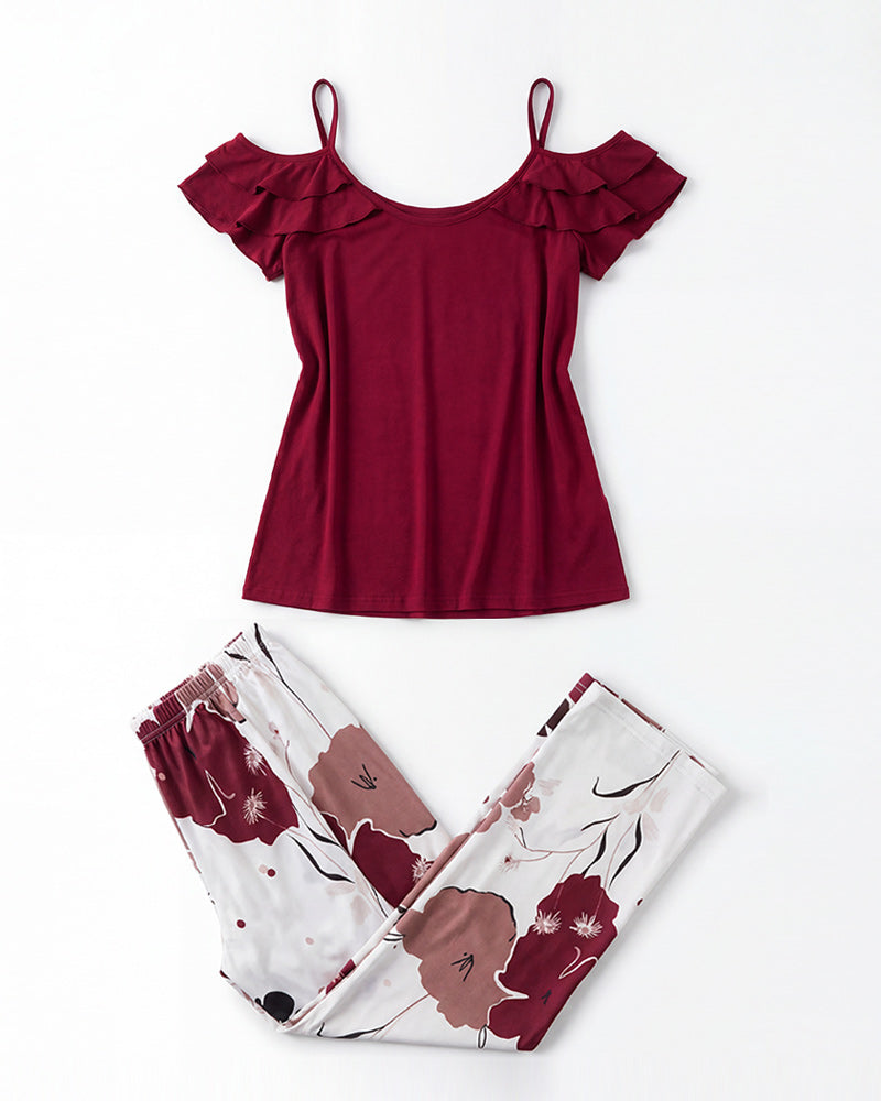 Pajama Set Tree Leaves 809